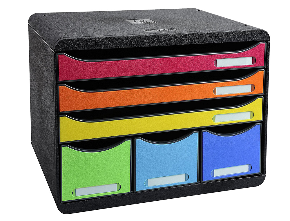 FICHERO CAJONES SOBREMESA EXACOMPTA IDERAMA ARLEQUIN 6 CAJONES MULTICOLORES 270X355X271 MM