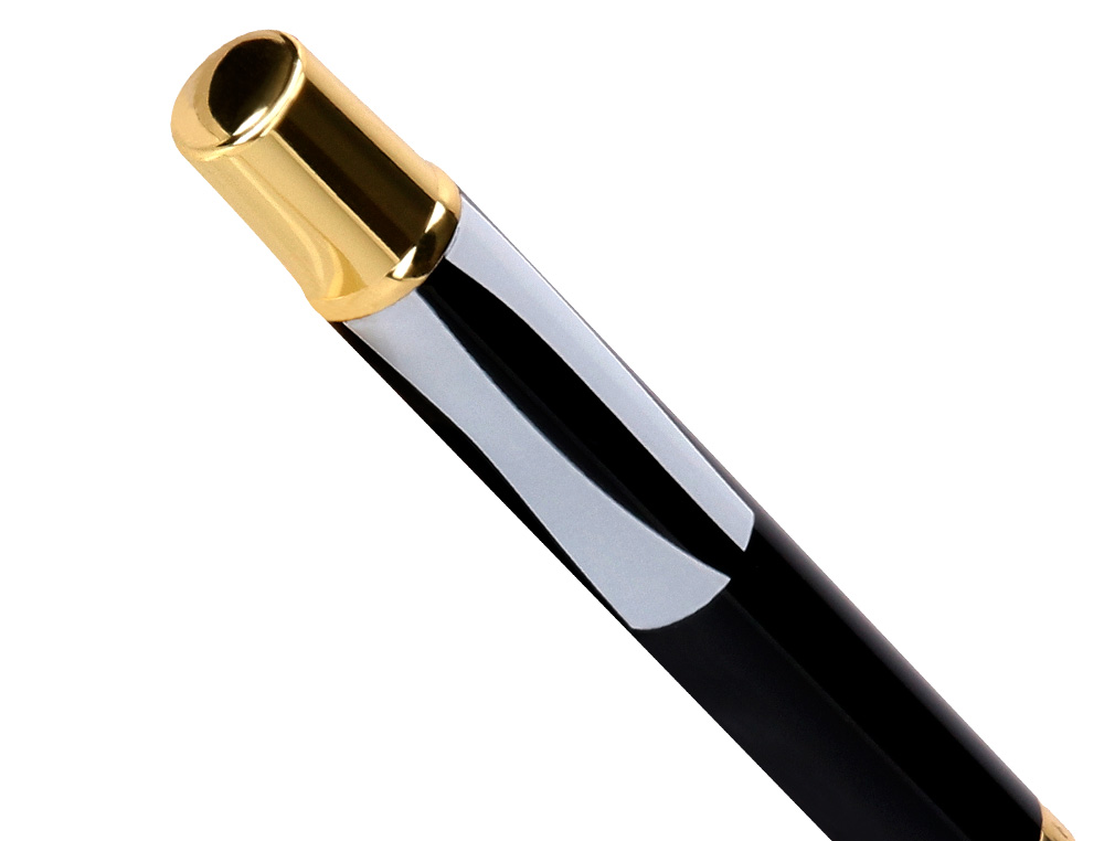 BOLIGRAFO BELIUS DUALITA CUERPO BLANCO COLOR NEGRO TINTA AZUL CAJA DE DISEÑO