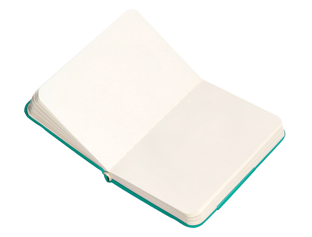 CUADERNO CON GOMILLA ANTARTIK NOTES TAPA DURA A7 HOJAS LISAS TURQUESA 80 HOJAS 80 GR FSC