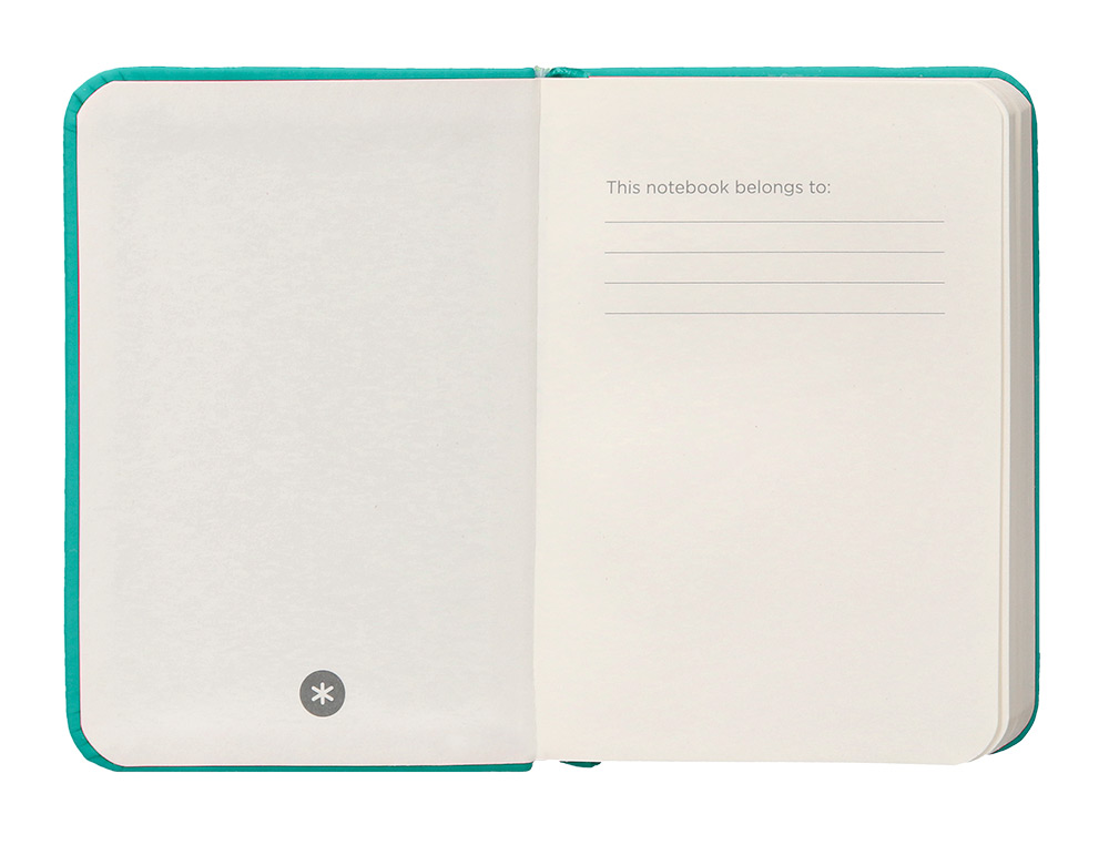 CUADERNO CON GOMILLA ANTARTIK NOTES TAPA DURA A7 HOJAS LISAS TURQUESA 80 HOJAS 80 GR FSC