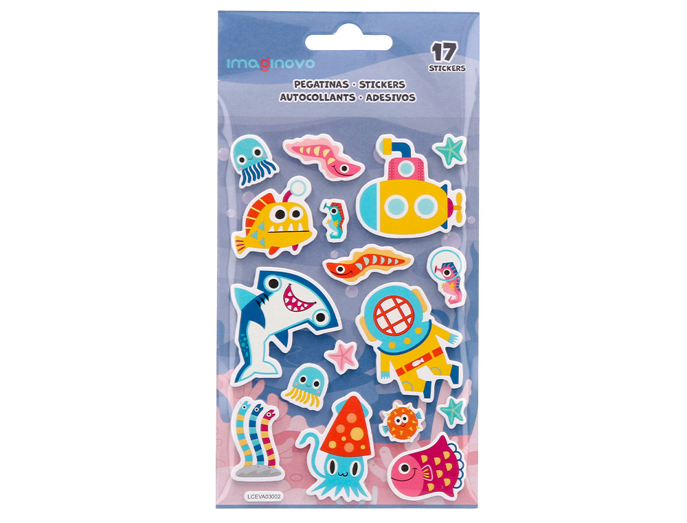 PEGATINAS IMAGINOVO LUMINOSAS SUBMARINO CON RELIEVE 190X105 MM EN BLISTER