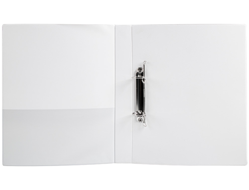 CARPETA CANGURO 2 ANILLAS MIXTAS 25MM LIDERPAPEL A4 PLASTICO COLOR BLANCO