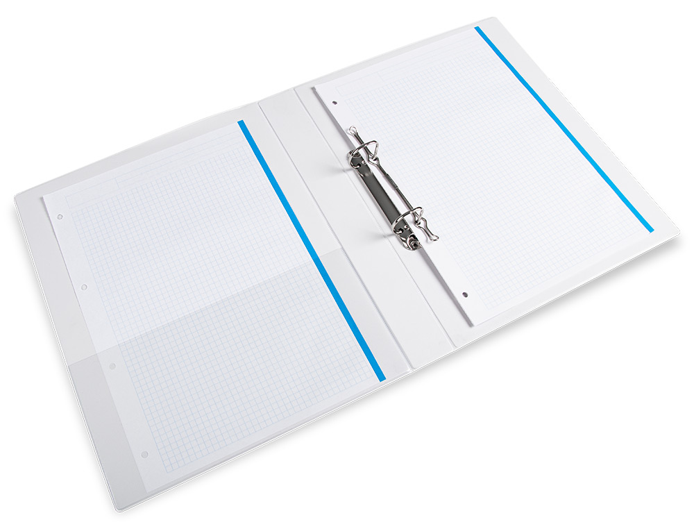 CARPETA CANGURO 2 ANILLAS MIXTAS 25MM LIDERPAPEL A4 PLASTICO COLOR BLANCO