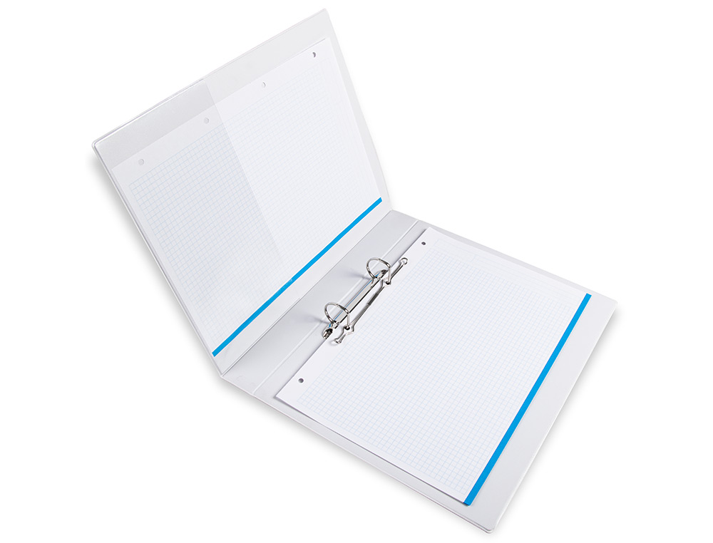 CARPETA CANGURO 2 ANILLAS MIXTAS 25MM LIDERPAPEL A4 PLASTICO COLOR BLANCO