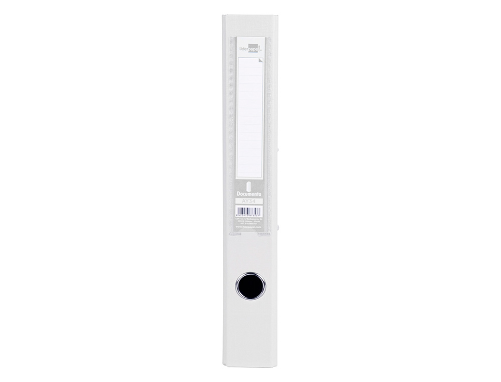 ARCHIVADOR DE PALANCA LIDERPAPEL FOLIO DOCUMENTA FORRADO PVC CON RADO LOMO 52 MM BLANCO COMPRESOR METALICO