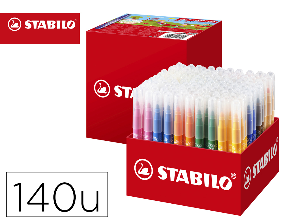ROTULADOR STABILO POWER MAX SCHOOL PACK DE 140 UNIDADES SURTIDAS 16 COLORES