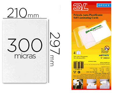 BOLSA DE PLASTIFICAR DJOIS MANUAL EN FRIO 300 MC DIN A4 CON DORSO ADHESIVO PACK 10 UNIDADES