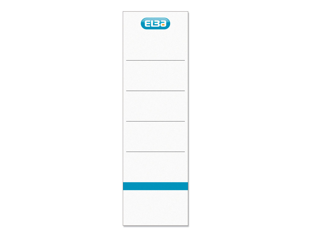 ETIQUETAS ADHESIVAS ELBA PARA ARCHIVADOR PALANCA LOMO 80 MM COLOR BLANCO 54X190 MM PACK DE10 UNIDADES